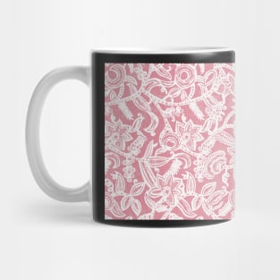 Vintage floral lace (pink) Mug